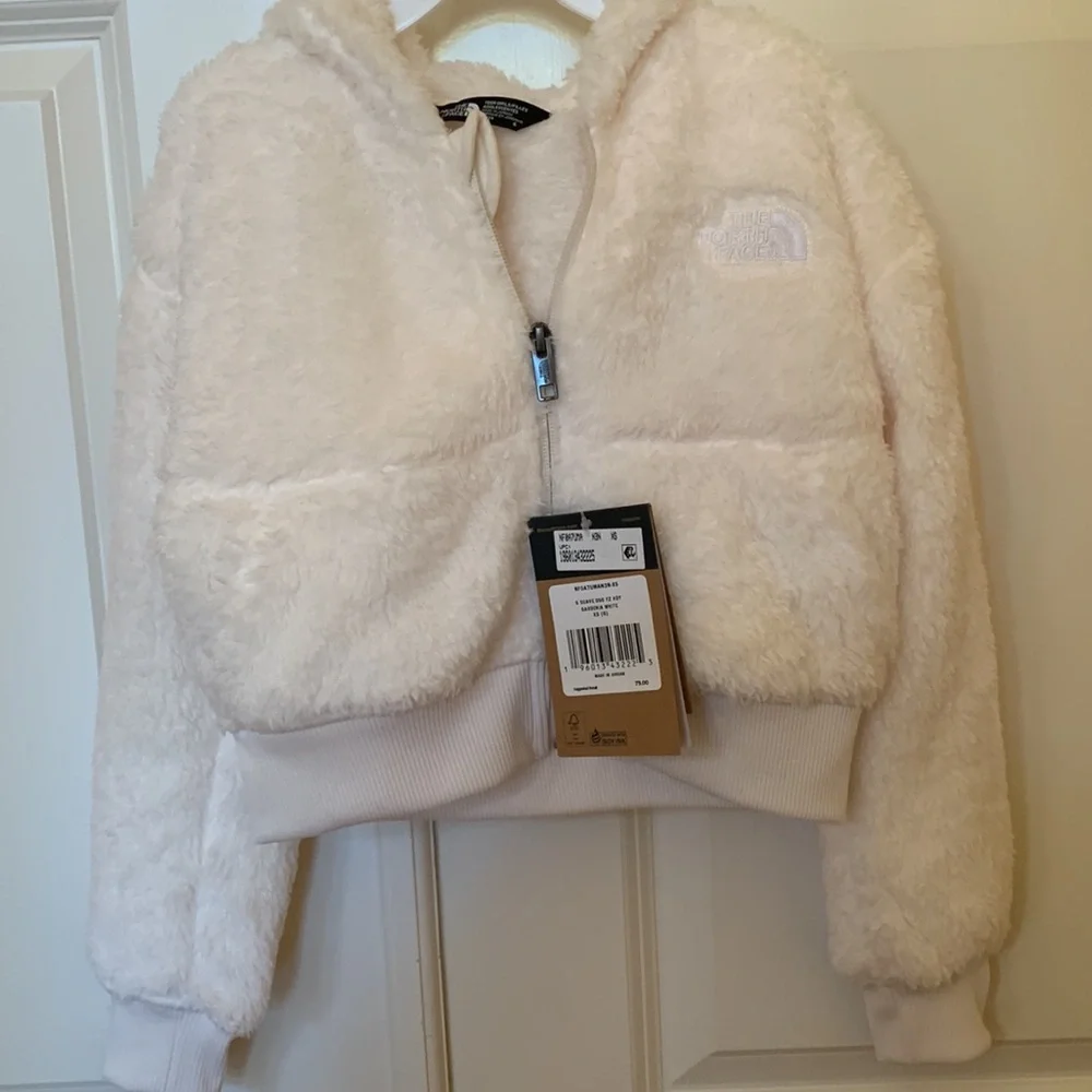 NWT The North Face Suave Oso Full-Zip Hooded Jacket - Kids. Gardenia White.